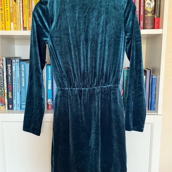 Banana Republic Elegant Velvet Wrap Dress in Teal - Picture 2 of 2